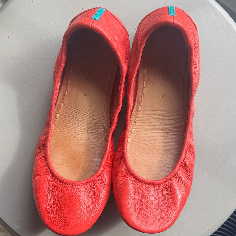 Tieks POPPY Red Leather Flats - Picture 2 of 13